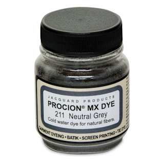 Jacquard Procion MX Fiber Reactive Cold Water Dye - Neutral Gray, 2/3 oz jar