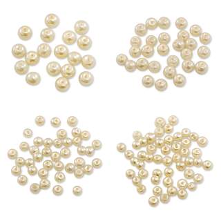 Craft Medley Pearl Glass Beads - Ivory, Package of 135