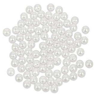 Craft Medley Pearl Acrylic Beads - White, 8 mm, Package of 80