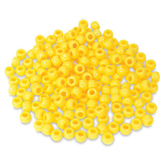 Craft Medley Barrel Pony Beads - Yellow, Package of 175