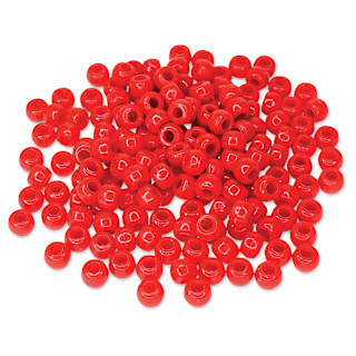 Craft Medley Barrel Pony Beads - Red, Package of 175