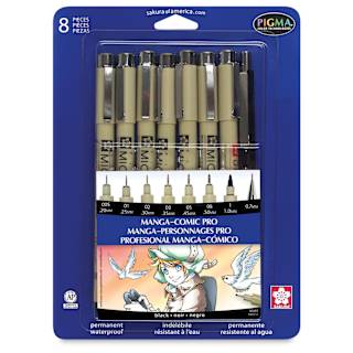 Sakura Manga Comic Pro Set - Sketching & Ink Set, Set of 8