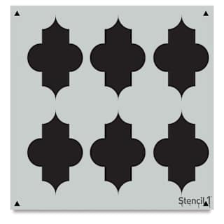 Stencil1 Stencil - Quartrefoil Stencil, Repeat Pattern, 11" x 11"