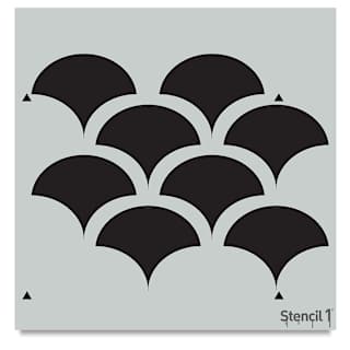 Stencil1 Stencil - Solid Scallop, Repeat Pattern, 11" x 11"