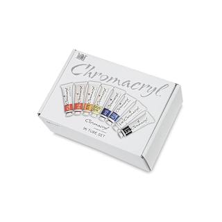 Chromacryl Students' Acrylics - Starter Pack of 96, 8 colors, 20 ml Tubes