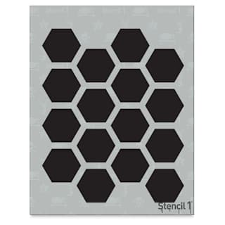 Stencil1 Stencil - Hexagon Stencil, Repeat Pattern, 8-1/2" x 11"