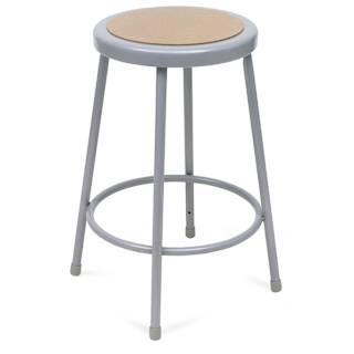 National Public Seating Corp. Fixed Height Stool - 18", without Backrest, Gray