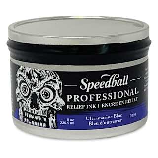 Speedball Professional Relief Ink - Ultramarine Blue, 8oz