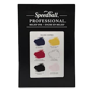 Speedball Professional Relief Ink - Set of 6 Colors, 8 oz each