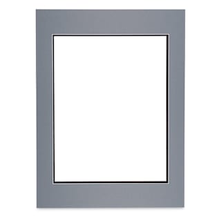 Blick Double Mat - Bar Harbor Gray / Raven Black, 18" x 24" (13-1/2" x 17-1/2" Opening)