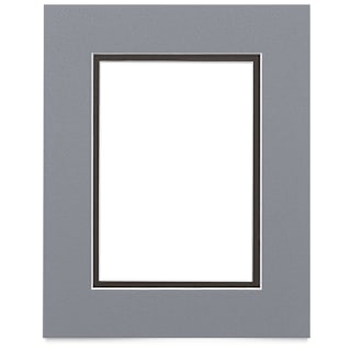Blick Double Mat - Bar Harbor Gray / Raven Black, 8" x 10" (4-1/2" x 6-1/2" Opening)