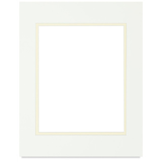 Blick Double Mat - Manor White/Ecru, 8" x 10" (4-1/2" x 6-1/2" Opening)