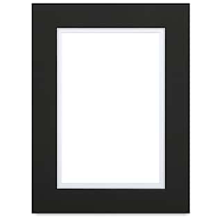 Blick Double Mat - Raven Black / Manor White, 11" x 14" (7-1/2" x 9-1/2" Opening)