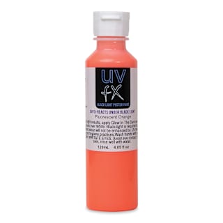 Tri-Art UVFX Black Light Poster Paint - Fluorescent Orange, 120 ml
