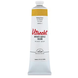 Utrecht Artists' Acrylic Paint - Yellow Ochre, 5 oz tube