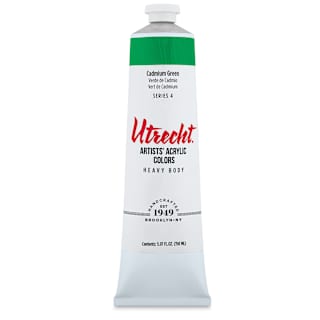 Utrecht Artists' Acrylic Paint - Cadmium Green, 5 oz tube