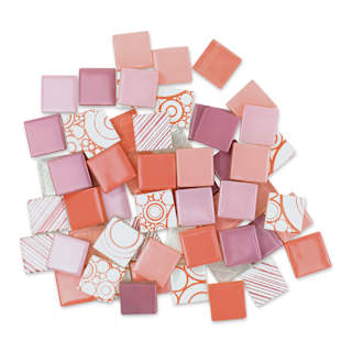 Mosaic Mercantile Patchwork Tiles - Pink/Coral, 1 lb