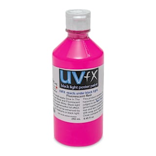 Tri-Art UVFX Black Light Poster Paint - Fluorescent Red, 120 ml