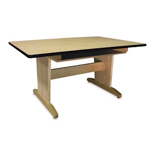 Hann Art Table, Laminate Top with Shelf - 60" x 29-1/4" x 42", Tapered Legs