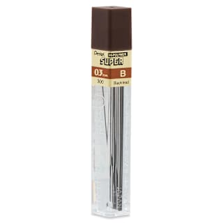 Pentel Hi-Polymer Lead Refills - 0.3 mm, Black, B