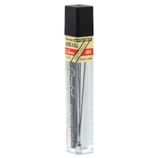 Pentel Hi-Polymer Lead Refills - 0.5 mm, Black, 4H