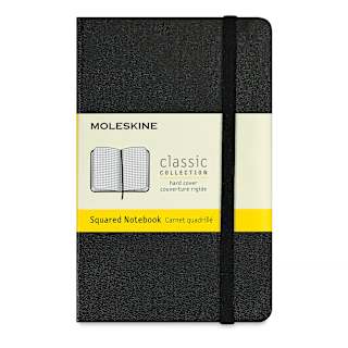 Moleskine Classic Hardcover Notebook - Black, Gridded, 5-1/2" x 3-1/2"