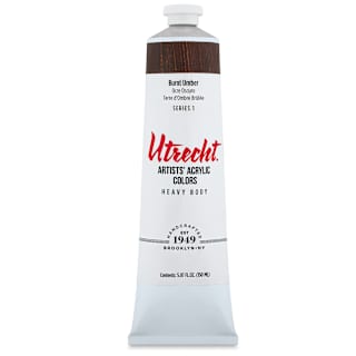 Utrecht Artists' Acrylic Paint - Burnt Umber, 5 oz tube