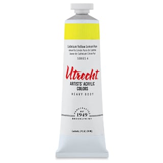 Utrecht Artists' Acrylic Paint - Cadmium Yellow Lemon, 2 oz tube