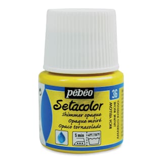 Pebeo Setacolor Fabric Paint - Rich Yellow, Shimmer, 45 ml bottle
