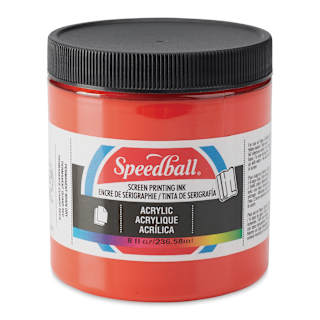 Speedball Permanent Acrylic Screen Printing Ink - Fire Red, 8 oz