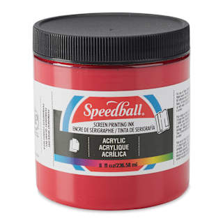 Speedball Permanent Acrylic Screen Printing Ink - Dark Red, 8 oz