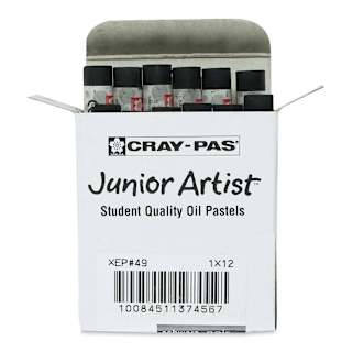Sakura Cray-Pas Junior Artist Oil Pastel - Black, Box of 12