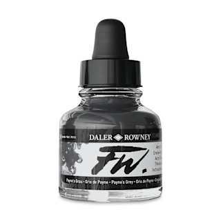 Daler-Rowney FW Acrylic Water-Resistant Artists Ink - 1 oz, Paynes Grey