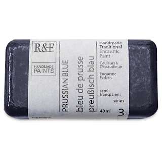 R&F Encaustic Paint Block - Prussian Blue, 40 ml, Block