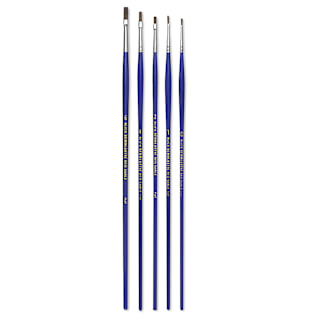 Blick Scholastic Red Sable Brush Set - Flat, Long Handle, Set of 5
