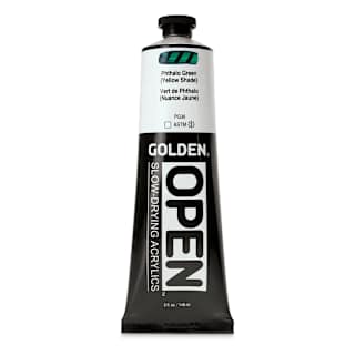 Golden Open Acrylics - Phthalo Green (Yellow Shade), 5 oz Tube