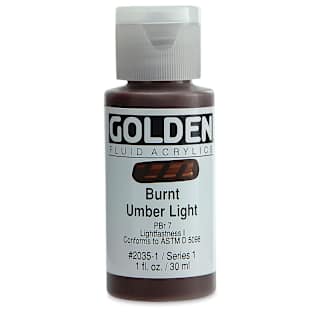 Golden : Fluid : Acrylic Paint : 30ml (1oz) : Burnt Umber Light