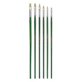 Blick Economy White Bristle Brush Set - Filbert, Set of 6