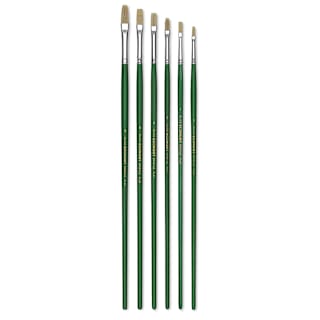 Blick Economy White Bristle Brush Set - Flat, Set of 6