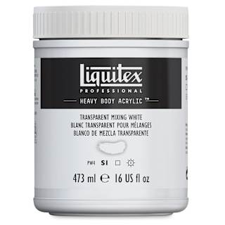 Liquitex Heavy Body Artist Acrylics - Transparent Mixing White, 16 oz Jar