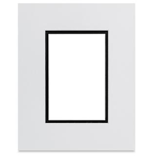 Blick Double Mat - Smooth White/Smooth Black, 8" x 10" (3-3/4" x 5-3/4" opening)