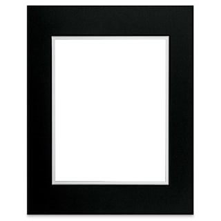 Blick Double Mat - Raven Black / Manor White, 16" x 20" (10-1/2" x 13-1/2" Opening)
