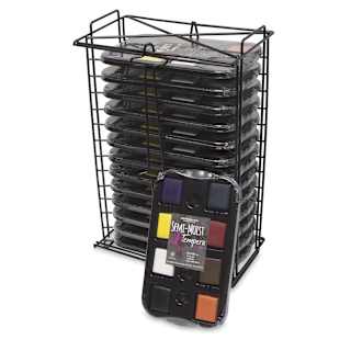 Richeson Semi-Moist Tempera Cake - Tempera Rack with 12 Sets