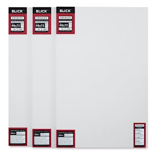 Blick Premier Heavyweight Stretched Cotton Canvas - 48" x 72", 1-3/8" Profile, Pkg of 3
