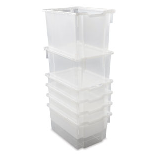 Gratnells Trays and Accessories - Jumbo Trays F3, Pkg of 6, Transulcent