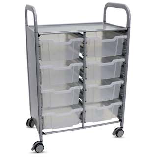 Gratnells Callero Storage Cart with 8 Deep Trays - Translucent