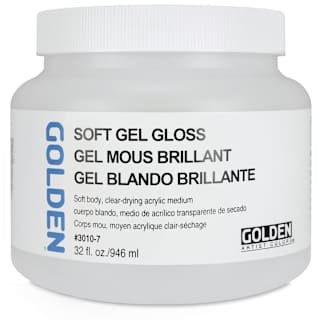 Golden Soft Acrylic Gel Medium - Gloss, 32 oz jar