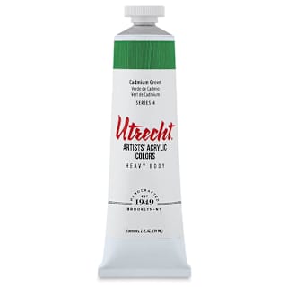 Utrecht Artists' Acrylic Paint - Cadmium Green, 2 oz tube