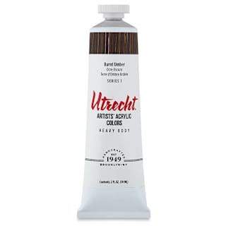 Utrecht Artists' Acrylic Paint - Burnt Umber, 2 oz tube