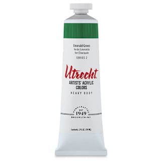 Utrecht Artists' Acrylic Paint - Emerald Green, 2 oz tube